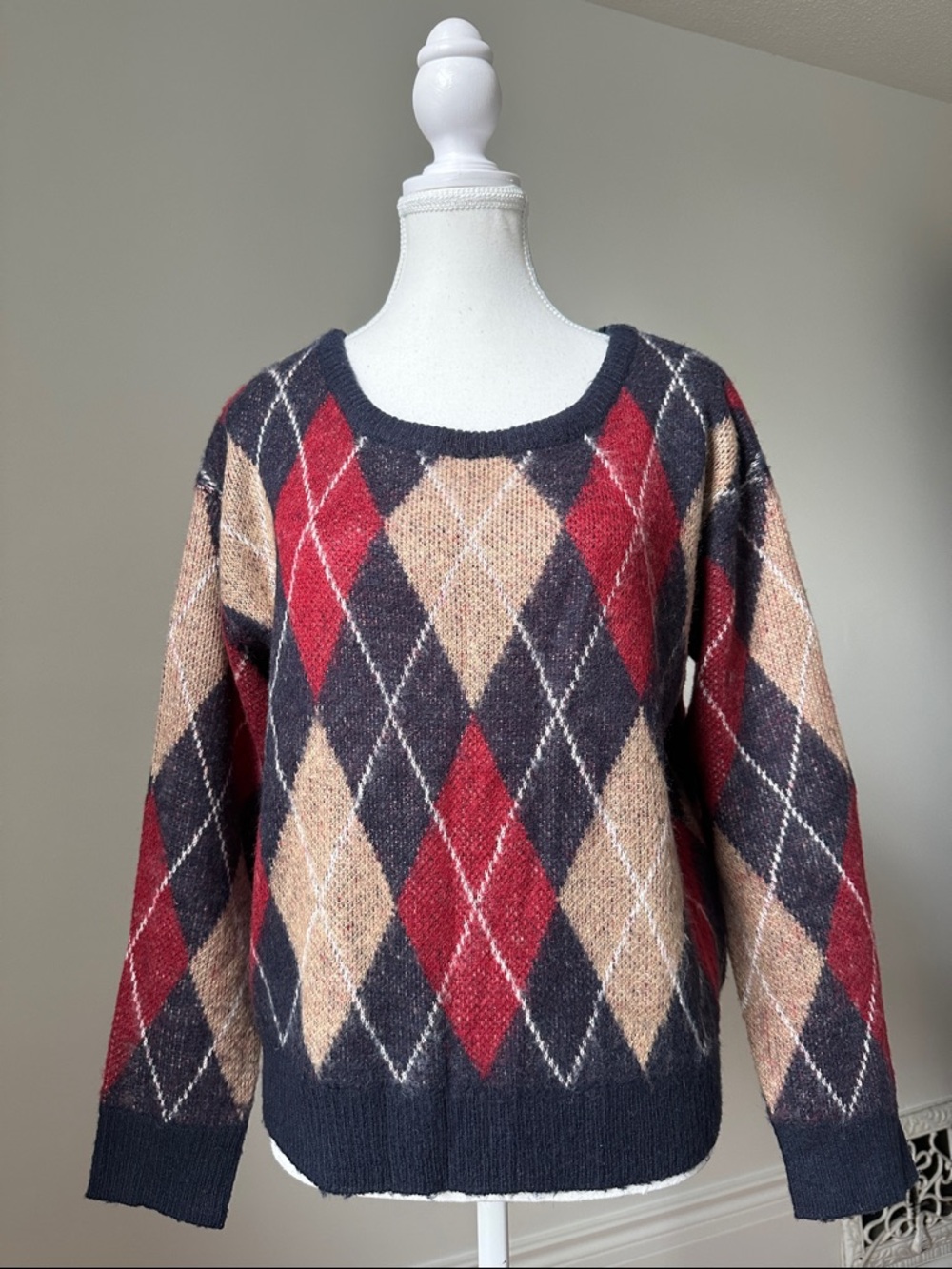 TE CHICHI TERRASSE Argyle Preppy Academia Sweater Size One Size‎